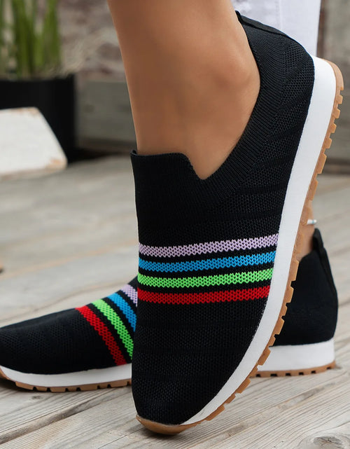 Load image into Gallery viewer, Women Casual Sneakers New Spring Autumn Breathable Mesh Sneakers Women Comfortable Rainbow Knitted Shallow Cut Flat Casual Shoes