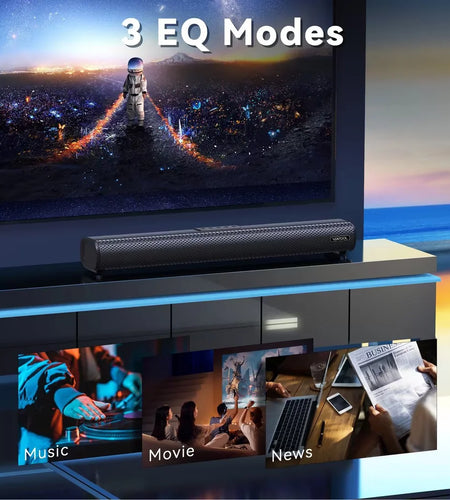 2.1Ch Sound Bars for TV, Soundbar with Subwoofer, Wired & Wireless Bluetooth 5.0 3D Surround Speakers, Optical/Hdmi/Aux/Rca/Usb Connection, Wall Mountable, Remote Control