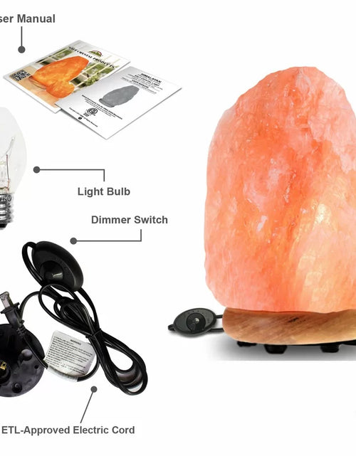 Load image into Gallery viewer, Himalayan Salt Lamp with Dimmer Switch, Handcrafted with Wooden
