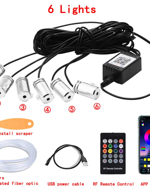 Load image into Gallery viewer, LED Car Interior Ambient Strip Lights RGB Fiber Optic Atmosphere Neon Lighting Kit W/ APP Remote Control Auto Decorative Lamps
