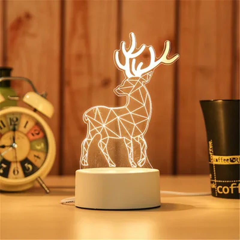 Cartoon 3D Novelty Light LED Lights Kids Baby Children Bedroom 3D Lamp LED Lights Soft Light Birthday Gifts Night Lamps