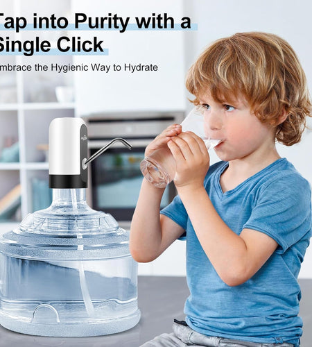 Water Jug Pump, Electric Water Bottle Pump, USB Charging Automatic Drinking Water Pump for Universal 3-5 Gallon Bottle, Portable Water Dispenser for Camping