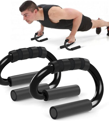 Push up Bar S Shapes Non-Slip Fitness Stand Exercise Grips Strength Workout Equipment Home Gym