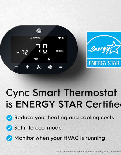 Load image into Gallery viewer, Black Smart Thermostat with Wi-Fi Compatibility
