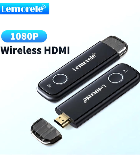 Lemorele 50M Hdmi Wireless Transmitter and Receiver Multiple to 1 Display Dongle for Camera Laptop PC to TV Monitor Projector