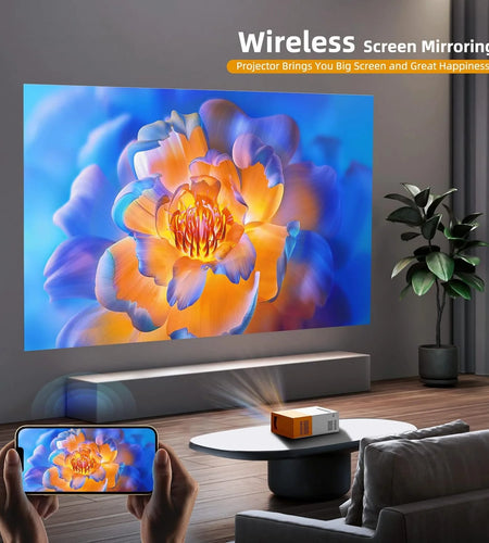 Mini Projector, Wifi Projector Support 1080P Portable Movie Projector, Phone Can Connect to Movie Wirelessly, Compatible with Smartphone/ Tablet/ Laptop/ TV Stick/ USB Drive
