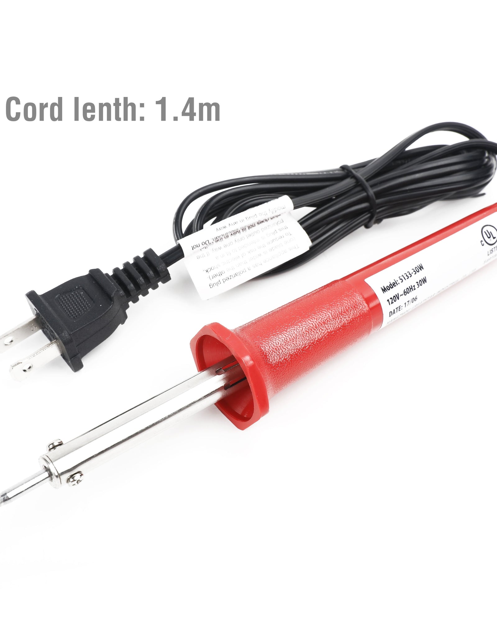 Soldering Iron, Model 5133, Red, 120V/30W, Automotive Electrical Tool, New