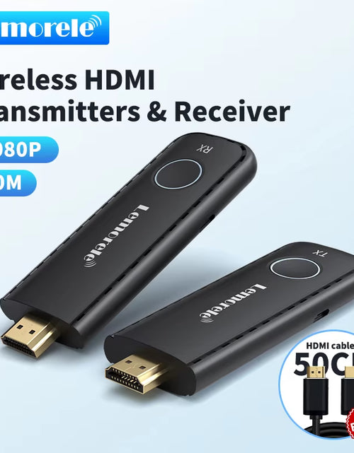 Load image into Gallery viewer, Lemorele 50M Hdmi Wireless Transmitter and Receiver Multiple to 1 Display Dongle for Camera Laptop PC to TV Monitor Projector
