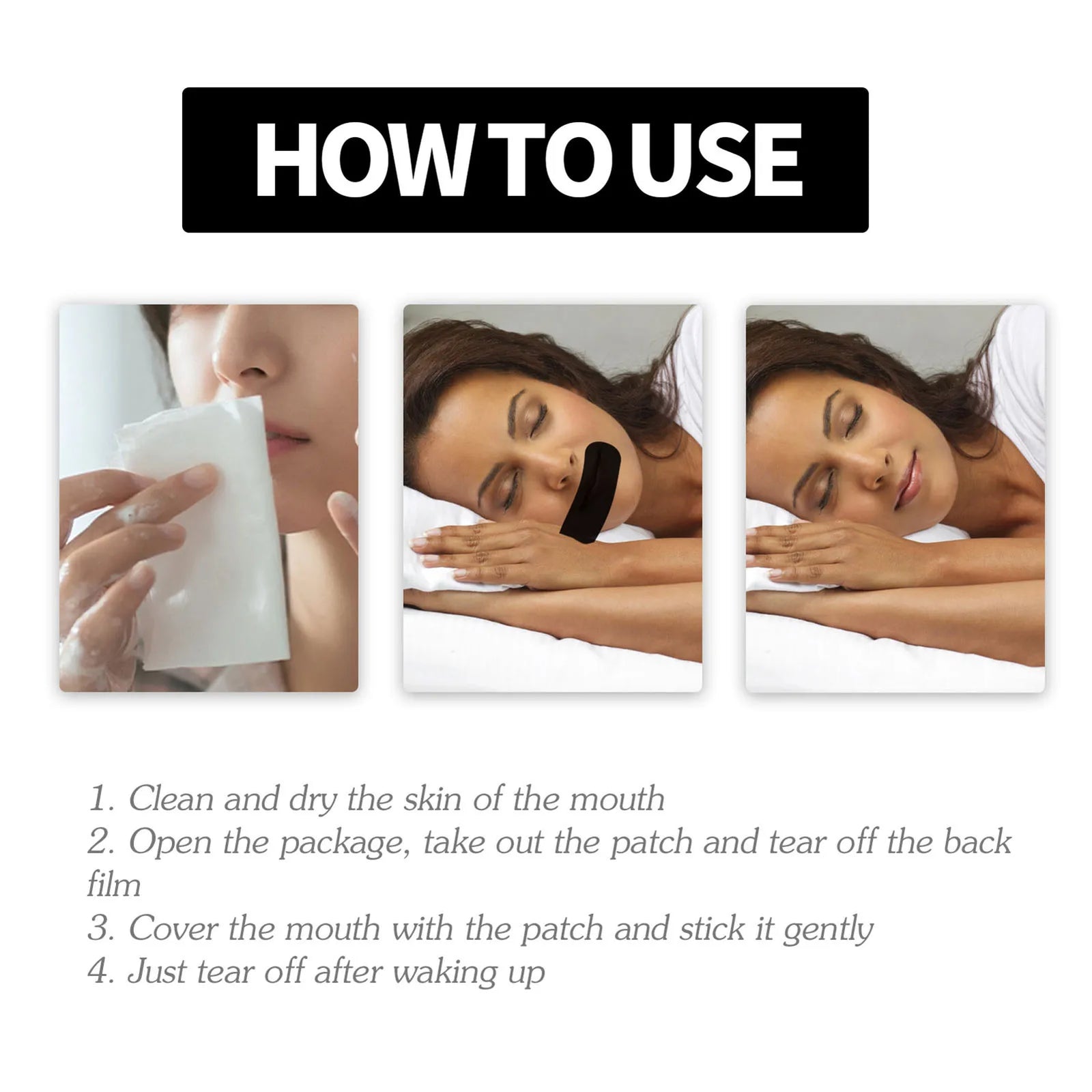 Mouth Tape 60Pcs Sleep Mouth Strip Prevent Snoring Sleeping Keep Mouth Close Gentle Sleep Strip for Home Travel