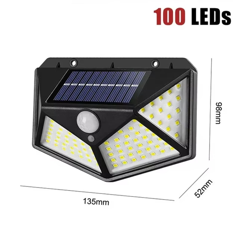 LED Solar Lights 100 Leds PIR Motion Sensor Light Waterproof Solar Wall Lamp Outdoor Solar Lights for Garden Street Decorlight