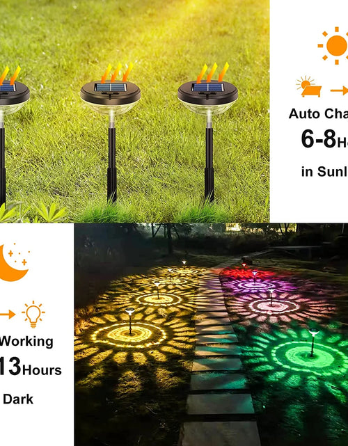 Load image into Gallery viewer, Solar Pathway Lights 6 Pack, Waterproof Solar Outdoor Lights, LED Landscape Lighting for Walkway Yard Garden Lawn Patio (Multicolor &amp; Warm White)
