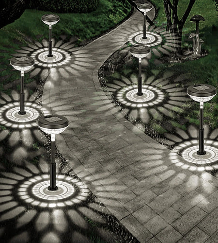 Solar Pathway Lights 6 Pack, Waterproof Solar Outdoor Lights, LED Landscape Lighting for Walkway Yard Garden Lawn Patio (Multicolor & Warm White)