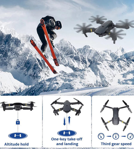 Drone with Camera 4K, Drones for Adults, Wifi FPV RC Quadcopter with Multiple Flight Modes, 3D Flip Foldable Mini Drones Toys Gifts for Kids Beginners, Headless Mode, One Key Start Mode