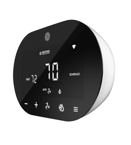 Black Smart Thermostat with Wi-Fi Compatibility