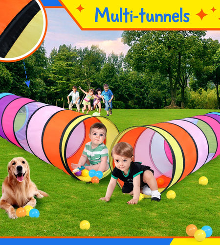 Kids Play Tunnel Toys for 1-3 Years Toddlers Colorful Baby Tent Tube with Breathable Mesh Indoor Outdoor