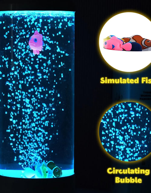 Load image into Gallery viewer, LED Fish Lamp round with Vibrant 6 Color Changing Light Effects. the Large Sensory Synthetic Jelly Fish Tank Aquarium Mood Lamp.Ideal Gift
