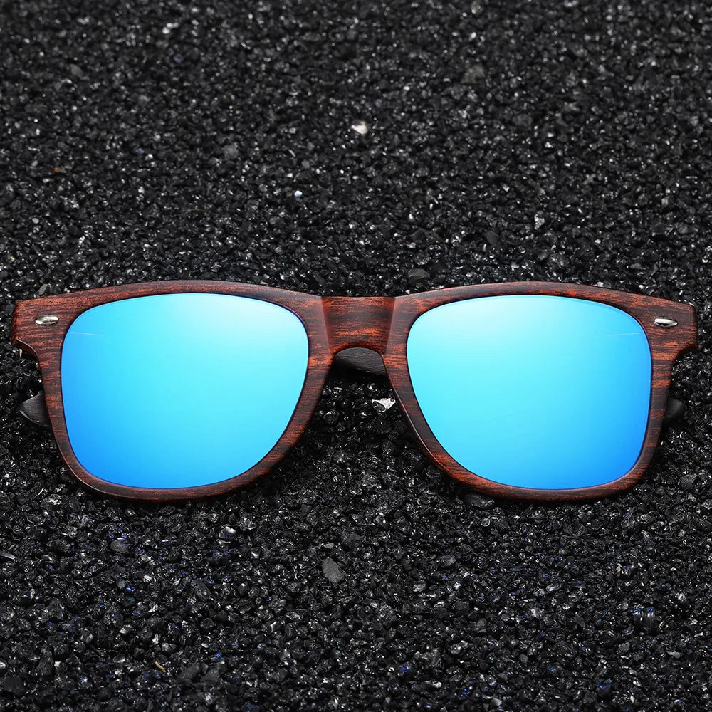 GM Handmade Natural Wooden Sunglasses Men Polarized Eyewear Women Mirror Vintage Oculos de sol masculino UV400 Polarized Lens