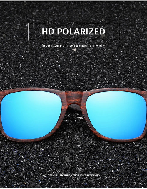 Load image into Gallery viewer, GM Handmade Natural Wooden Sunglasses Men Polarized Eyewear Women Mirror Vintage Oculos de sol masculino UV400 Polarized Lens
