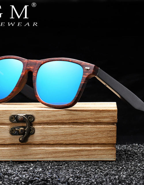 Load image into Gallery viewer, GM Handmade Natural Wooden Sunglasses Men Polarized Eyewear Women Mirror Vintage Oculos de sol masculino UV400 Polarized Lens
