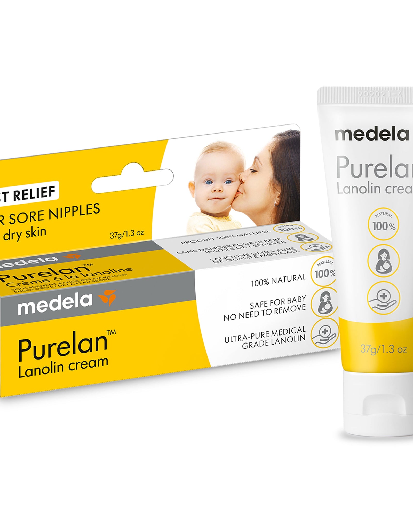 Purelan Lanolin Cream for Breastfeeding 100% All Natural Safe for Mom and Baby, 101041777, 1.3 Ounce