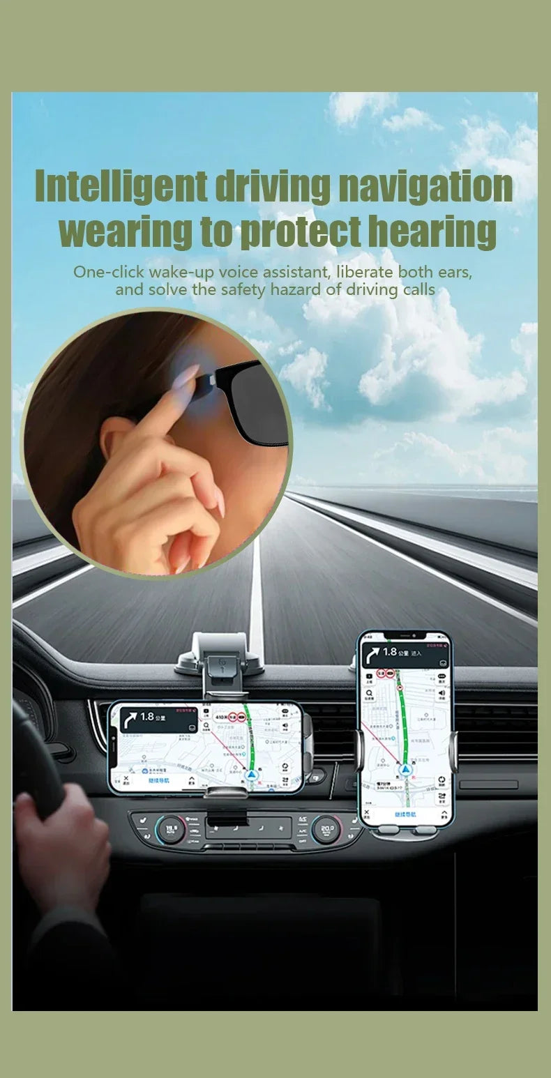 2024 Smart Sunglasses Bluetooth Glasses Listening to Music, Calling, Navigation, Anti UV Polarization Lens Suitable for Driving