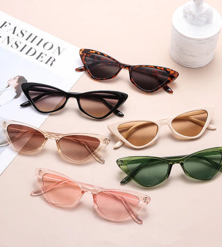 Triangle Cat Eye Sunglasses for Women Small Frame Retro Cateye Sun Glasses Luxury Brand Designer UV400 Protection Eyewear Shades