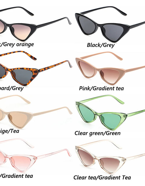 Load image into Gallery viewer, Triangle Cat Eye Sunglasses for Women Small Frame Retro Cateye Sun Glasses Luxury Brand Designer UV400 Protection Eyewear Shades
