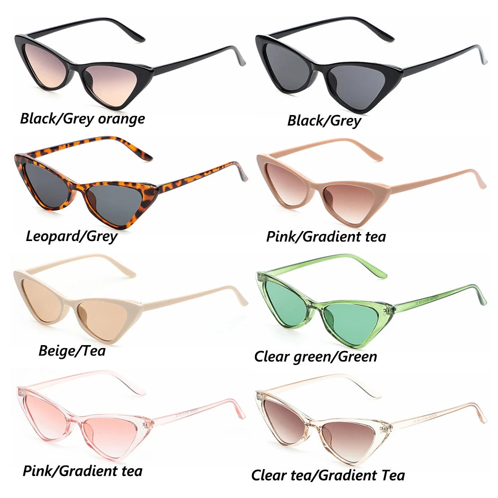 Triangle Cat Eye Sunglasses for Women Small Frame Retro Cateye Sun Glasses Luxury Brand Designer UV400 Protection Eyewear Shades