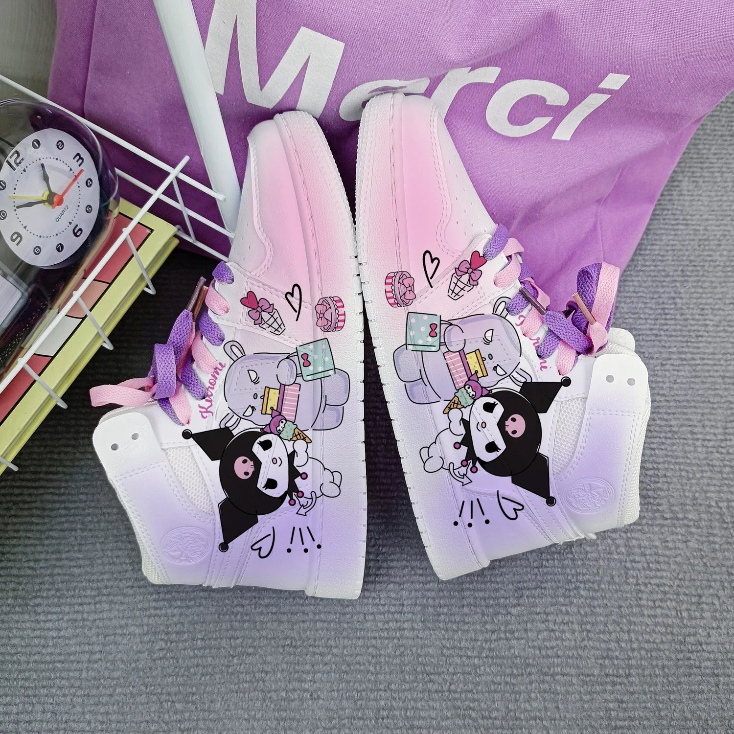 New Woman cartoon Kuromi   princess cute Casual shoes soft sports shoes for girlfriend gift EU size 35-44