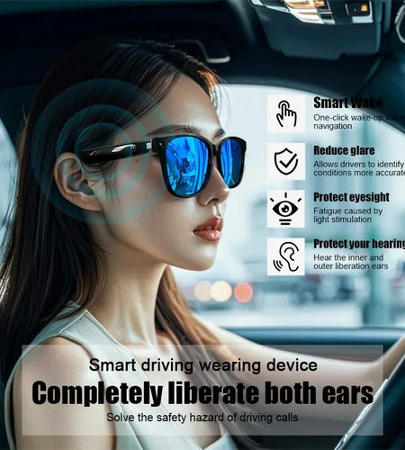 2024 Smart Sunglasses Bluetooth Glasses Listening to Music, Calling, Navigation, Anti UV Polarization Lens Suitable for Driving
