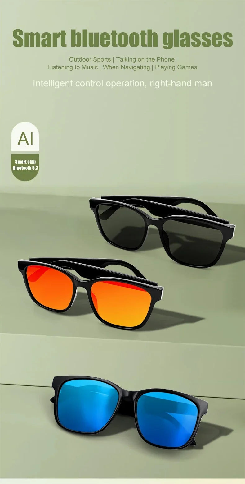 2024 Smart Sunglasses Bluetooth Glasses Listening to Music, Calling, Navigation, Anti UV Polarization Lens Suitable for Driving