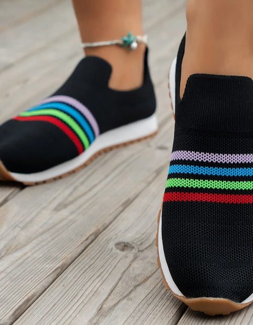 Load image into Gallery viewer, Women Casual Sneakers New Spring Autumn Breathable Mesh Sneakers Women Comfortable Rainbow Knitted Shallow Cut Flat Casual Shoes
