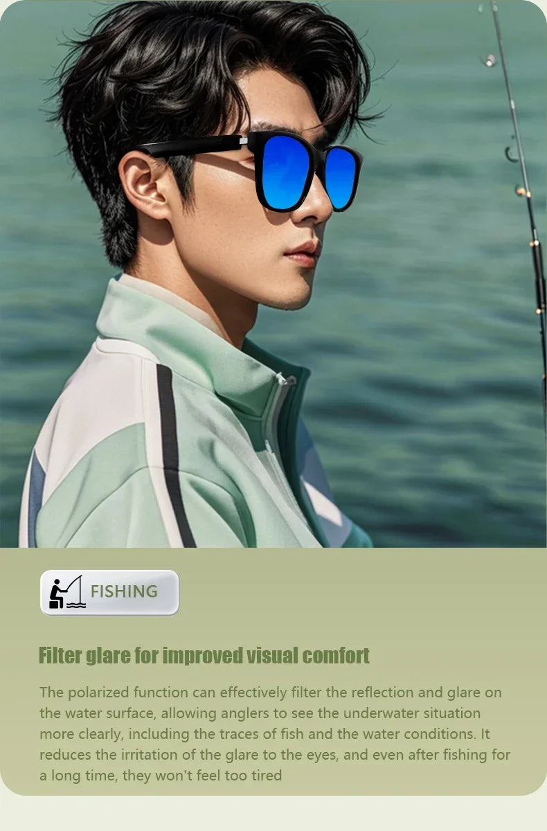 2024 Smart Sunglasses Bluetooth Glasses Listening to Music, Calling, Navigation, Anti UV Polarization Lens Suitable for Driving