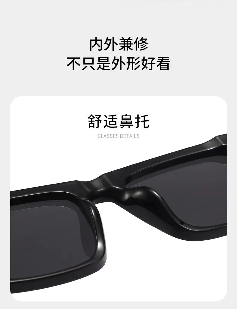 Retro Vintage Square Frame Sunglasses Women Brand Designer Black Cool Men Sun Glasses UV400 Shades Protection Eyeglasses Goggles