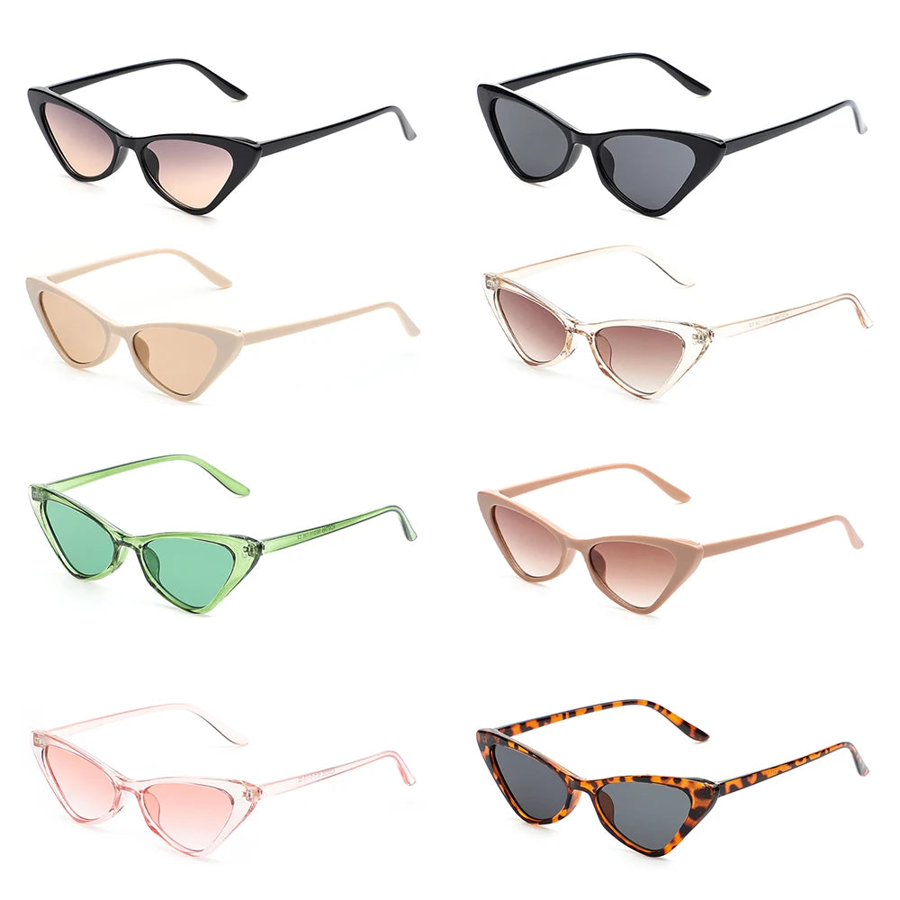 Triangle Cat Eye Sunglasses for Women Small Frame Retro Cateye Sun Glasses Luxury Brand Designer UV400 Protection Eyewear Shades