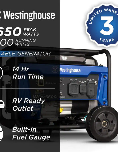 Load image into Gallery viewer, 4,650/3,600-Watt Dual Fuel Gas and Propane Powered Portable Generator with Remote Electric Start
