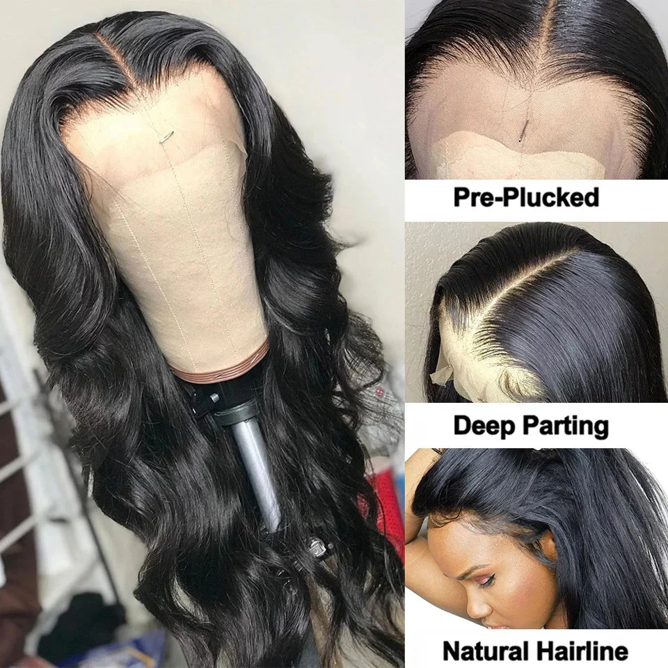 13X4 Body Wave Lace Front Wig Human Hair Wigs for Black Women Brazilian Pre-Plucked HD 4X4 5X5 Lace Closure Loose Deep Wave Wigs