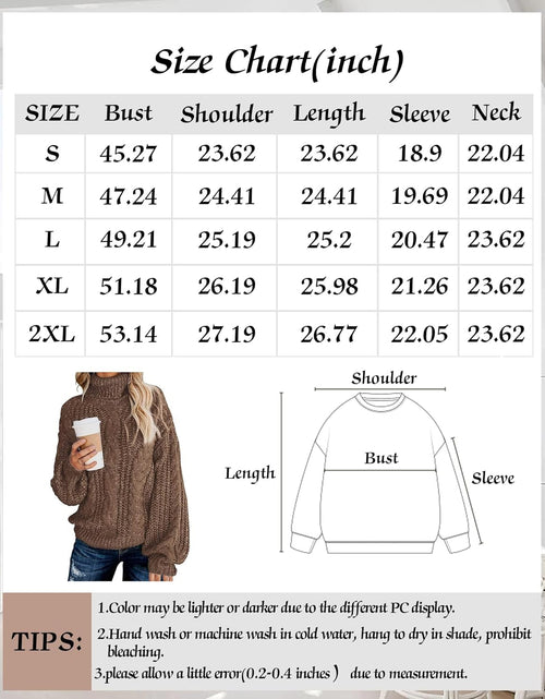 Load image into Gallery viewer, Chic Ballon Sleeve Winter Turtleneck Chunky Sweater Slouchy Oversized Loose Pullover Outerwear Warm Thick
