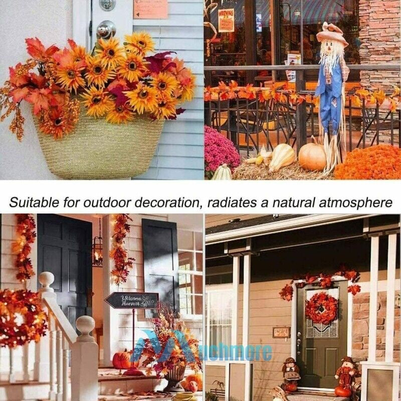 9.8FT Fall Thanksgiving Maple Leaves 20 LED Light Lamp Garland Festival Decor