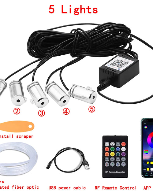 Load image into Gallery viewer, LED Car Interior Ambient Strip Lights RGB Fiber Optic Atmosphere Neon Lighting Kit W/ APP Remote Control Auto Decorative Lamps
