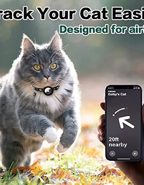 Load image into Gallery viewer, ATUBAN Airtag Cat Collar Breakaway, Reflective Kitten Collar with Apple Air Tag Holder and Bell for Girl Boy Cats, 0.4 Inches
