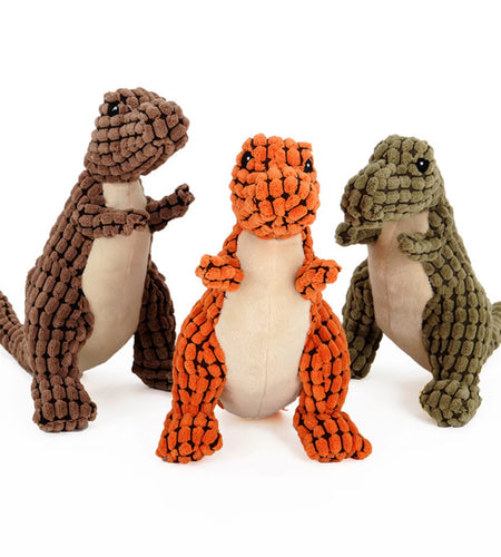 1PC Random Pet Dog Squeaky Plush Dinosaur Toys Interactive Dog Chew Toys Plush Stuffing Pet Supplies Small Dog Chew Molar Toys