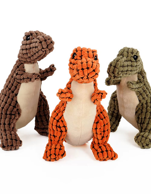 Load image into Gallery viewer, 1PC Random Pet Dog Squeaky Plush Dinosaur Toys Interactive Dog Chew Toys Plush Stuffing Pet Supplies Small Dog Chew Molar Toys
