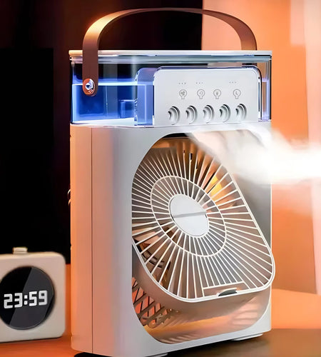 Portable Fan Air Conditioners USB Electric Fan LED Night Light Water Mist Fun 3 in 1 Air Humidifie for Home