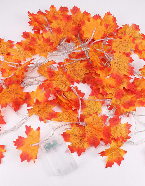 Load image into Gallery viewer, 9.8FT Fall Thanksgiving Maple Leaves 20 LED Light Lamp Garland Festival Decor
