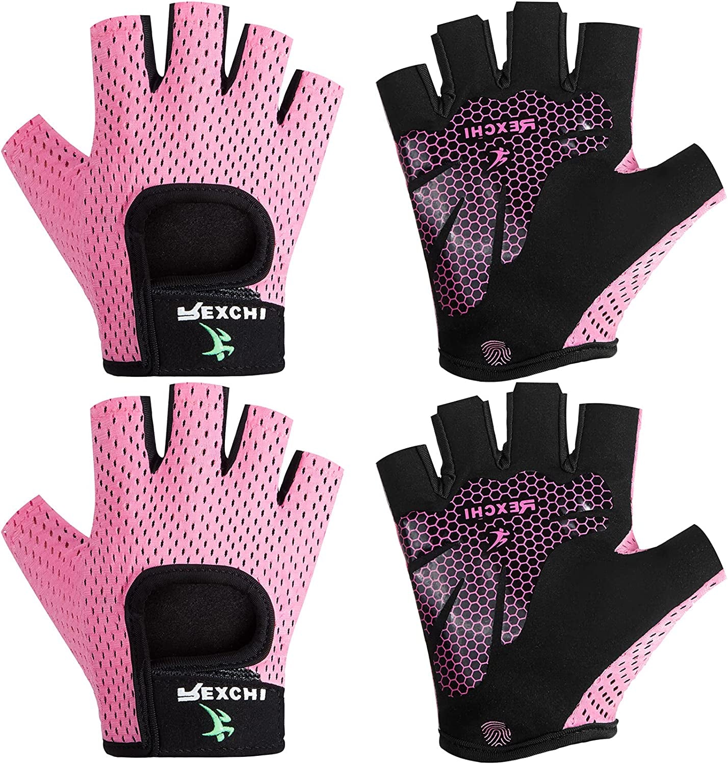 JEVRKAPZ Women's Workout Gloves - Fingerless Gym Gloves With Anti-Slip Grip & Cushion Pads