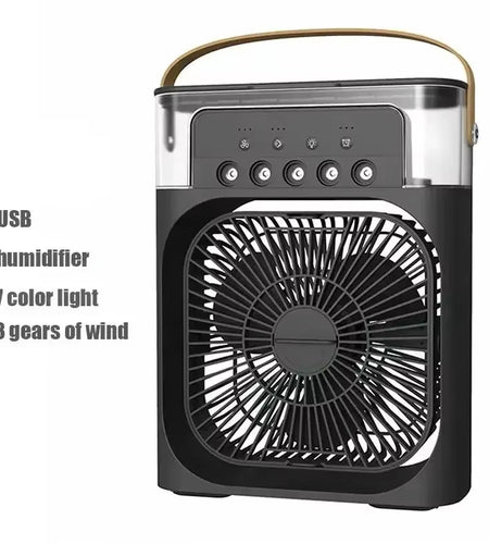 Portable Fan Air Conditioners USB Electric Fan LED Night Light Water Mist Fun 3 in 1 Air Humidifie for Home