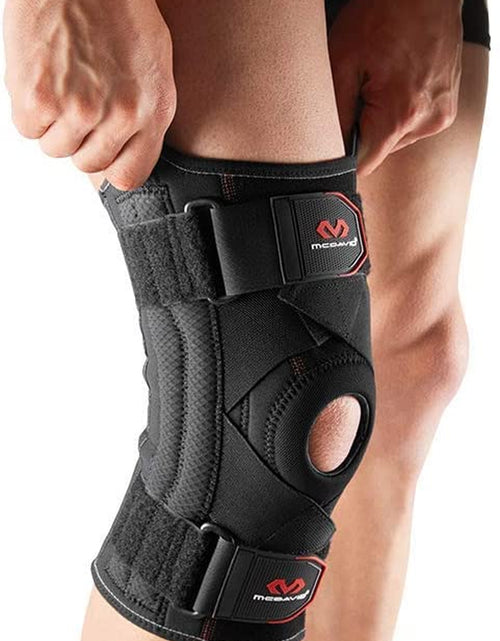 Load image into Gallery viewer, Knee Brace Support with Side Stays &amp; Compression. Knee Sleeve Cross Straps for Knee Stability, Patellar Tendon Support, Tendonitis, Arthritis Pain Relief, Recovery.
